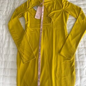 Oh Polly Mustard Cutout Long Sleeve Top